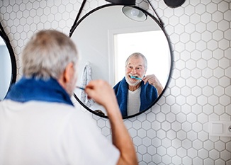 Man brushing his teeth