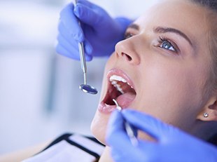 woman at dental checkup 