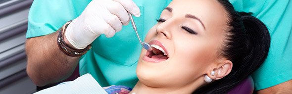 Relaxed woman during dental exam