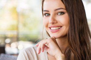 Confident woman after smile makeover in Leesburg. 